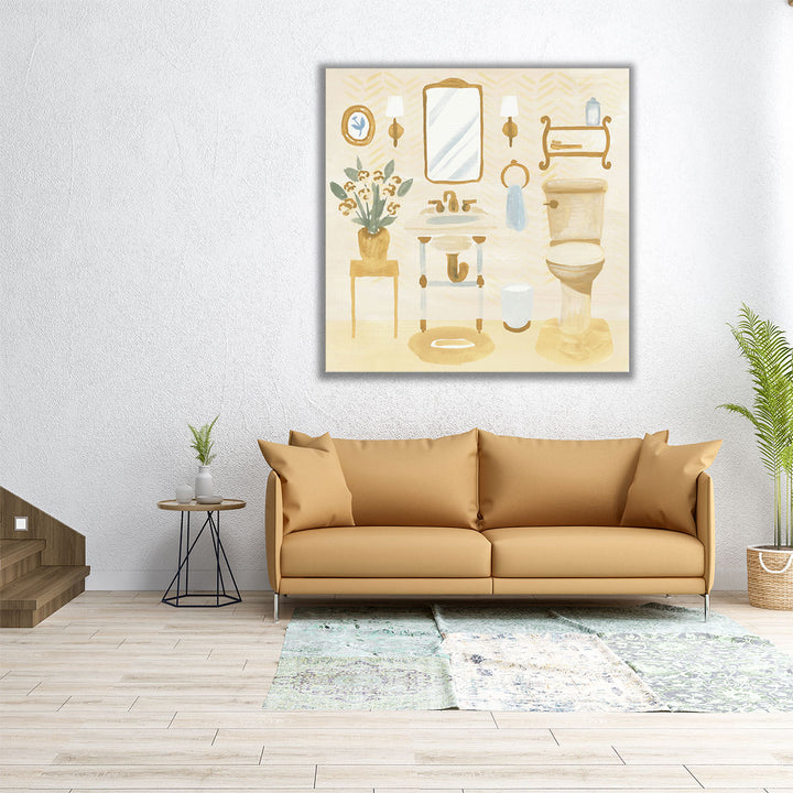 Golden Bath I - Canvas Print Wall Art