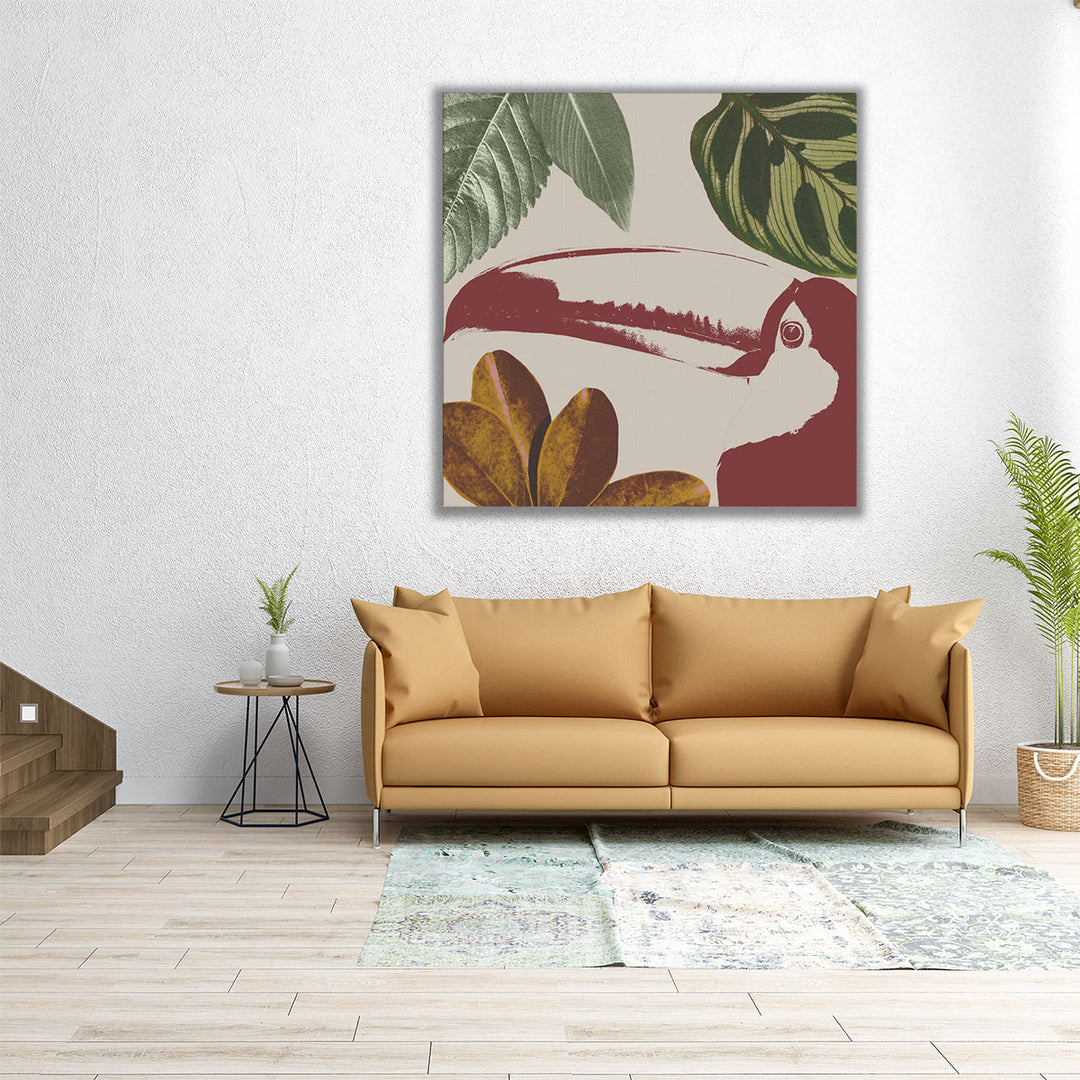 Graphic Tropical Bird V - Canvas Print Wall Art