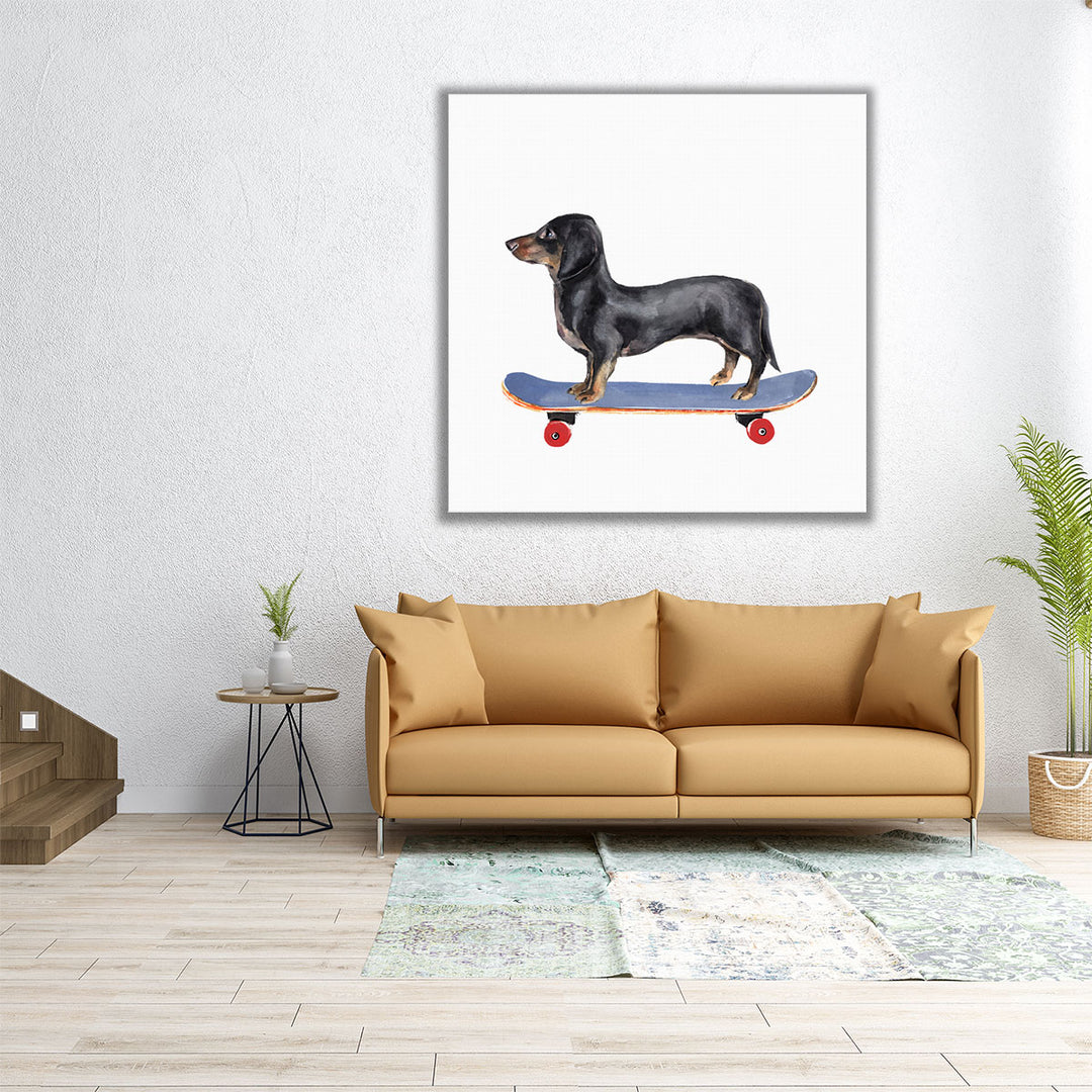 Pups on Wheels II - Canvas Print Wall Art