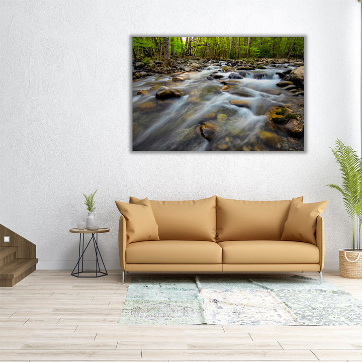 Golden Flow - Canvas Print Wall Art