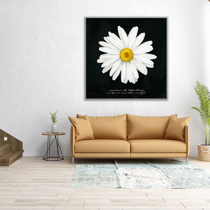 Delicate Daisy I Black And White - Canvas Print Wall Art