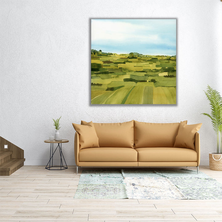 Green Gold Valley I - Canvas Print Wall Art