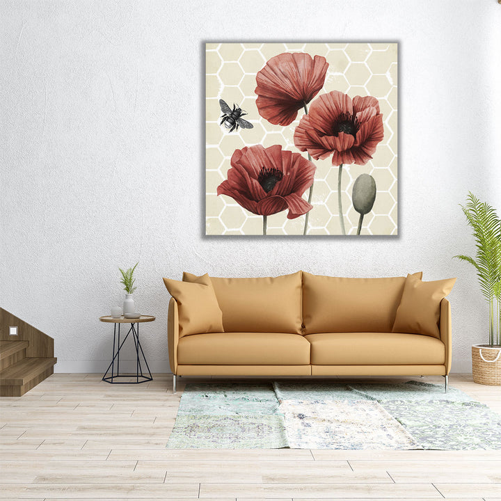 Poppy Buzz I - Canvas Print Wall Art