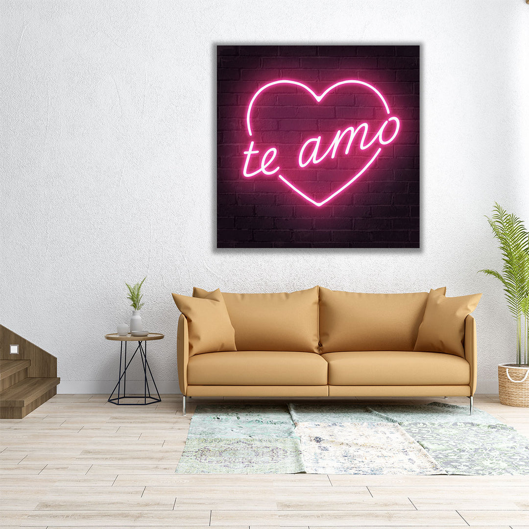 Neon Amor III - Canvas Print Wall Art