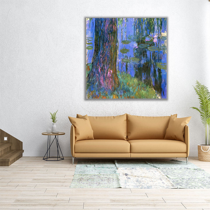 Weeping Willow and Water-Lily Pond, 1916 - 1919 - Canvas Print Wall Art