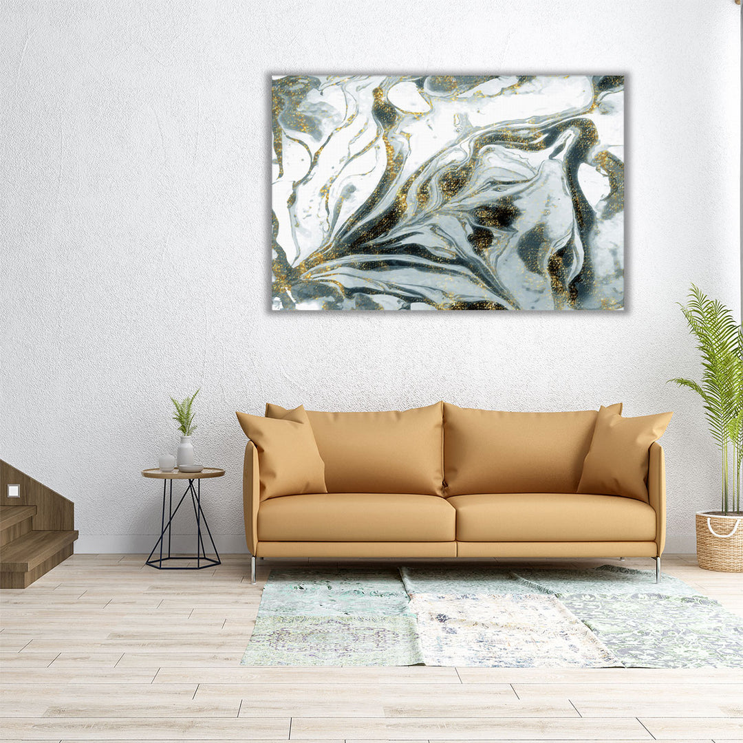 Emerald Rivers of Gold - Canvas Print Wall Art