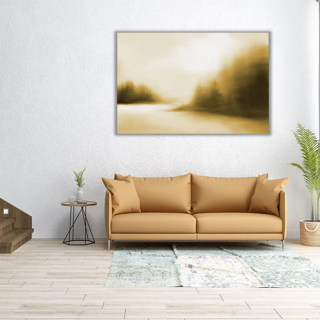 The Inlet Muted Mustard - Canvas Print Wall Art