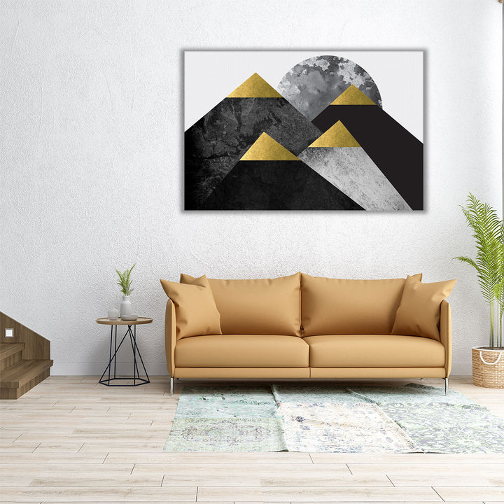 Black and Gold Mountains 2 - Canvas Print Wall Art