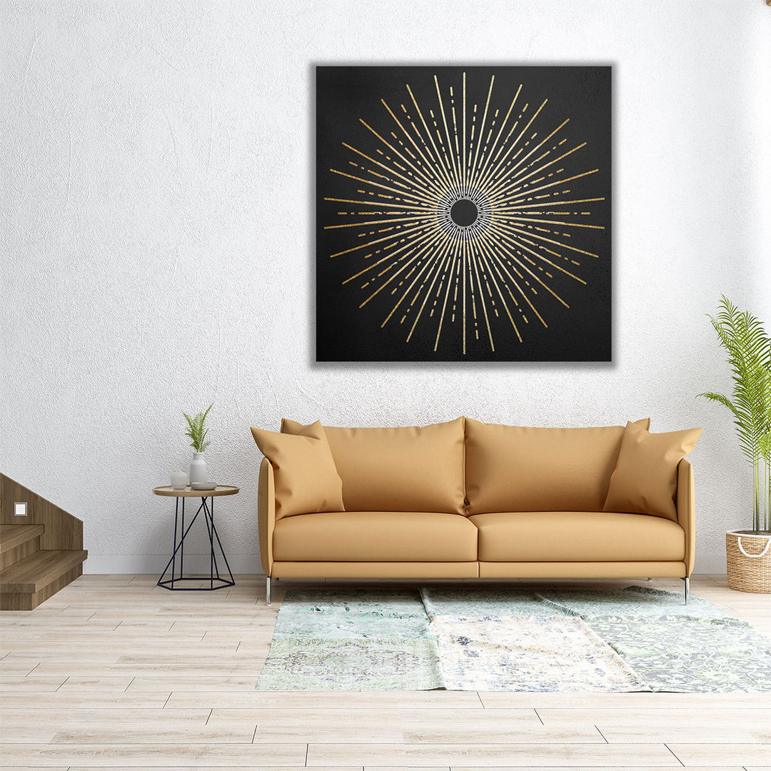 White Gold Burst - Canvas Print Wall Art