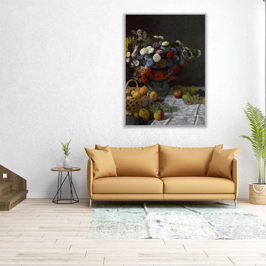 Still Life with Flowers and Fruit, 1869 - Canvas Print Wall Art