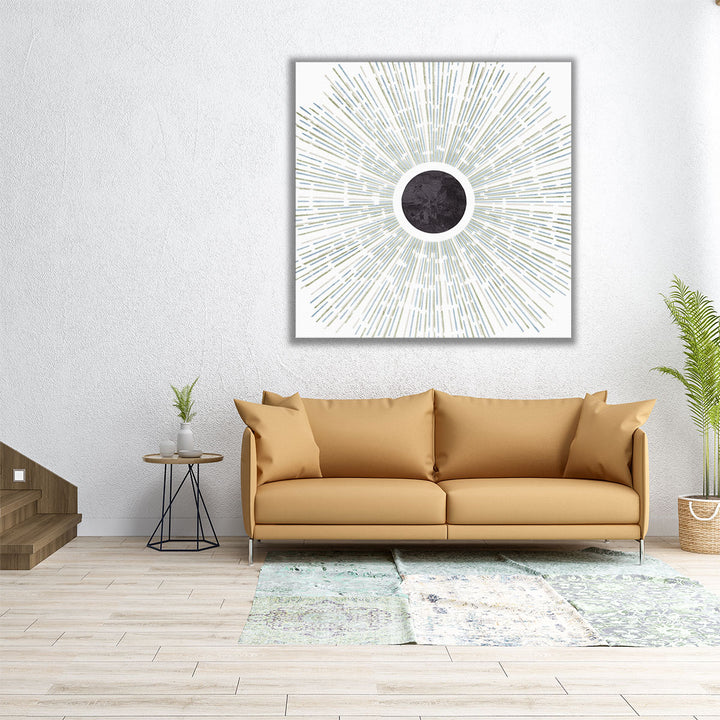 Sun Burst Black and White - Canvas Print Wall Art