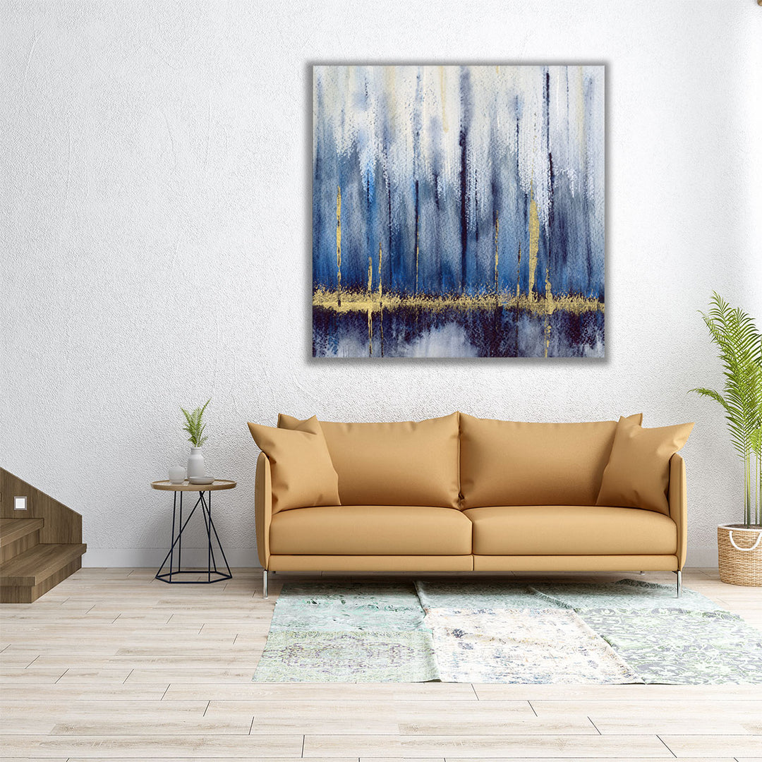 Indigo With Gold 2 - Canvas Print Wall Art