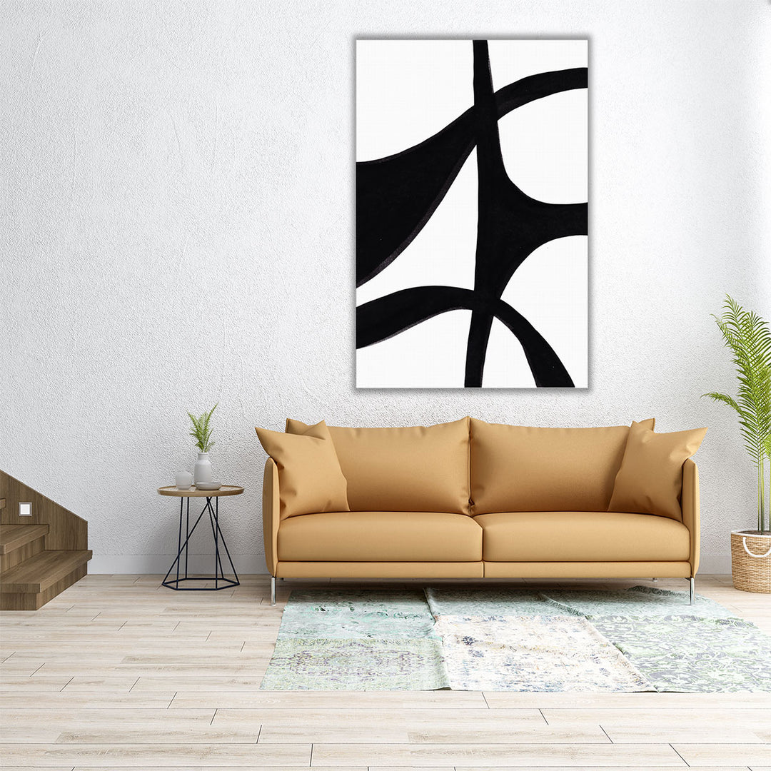 Ying Yang 1 Black and White - Canvas Print Wall Art