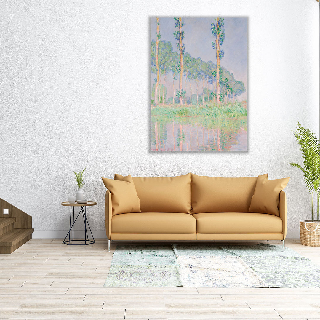 Poplars, Pink Effect, 1891 - Canvas Print Wall Art