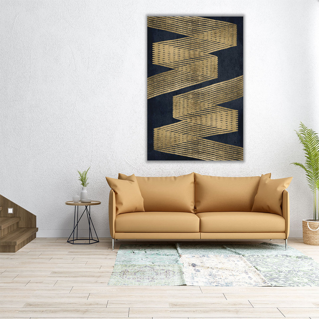 Golden Criss Cross 1 - Canvas Print Wall Art