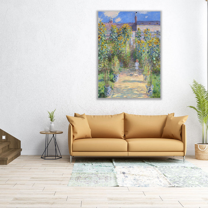 The Artist's Garden at Vetheuil, 1881 - Canvas Print Wall Art