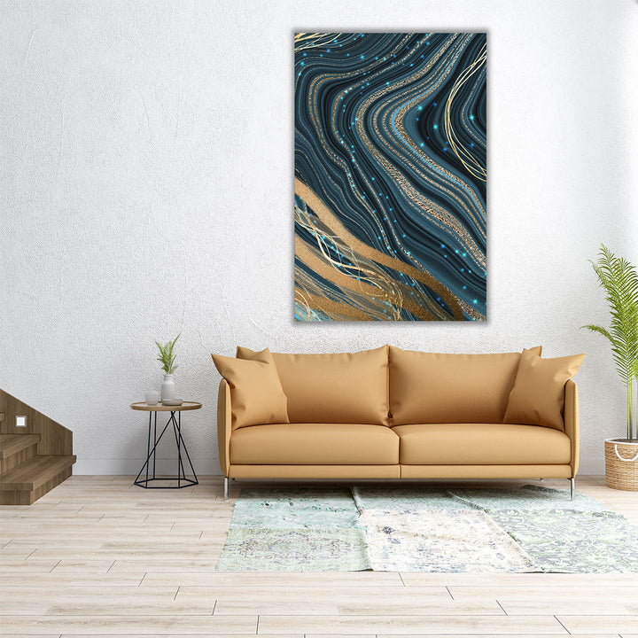 Marbled Blues - Canvas Print Wall Art