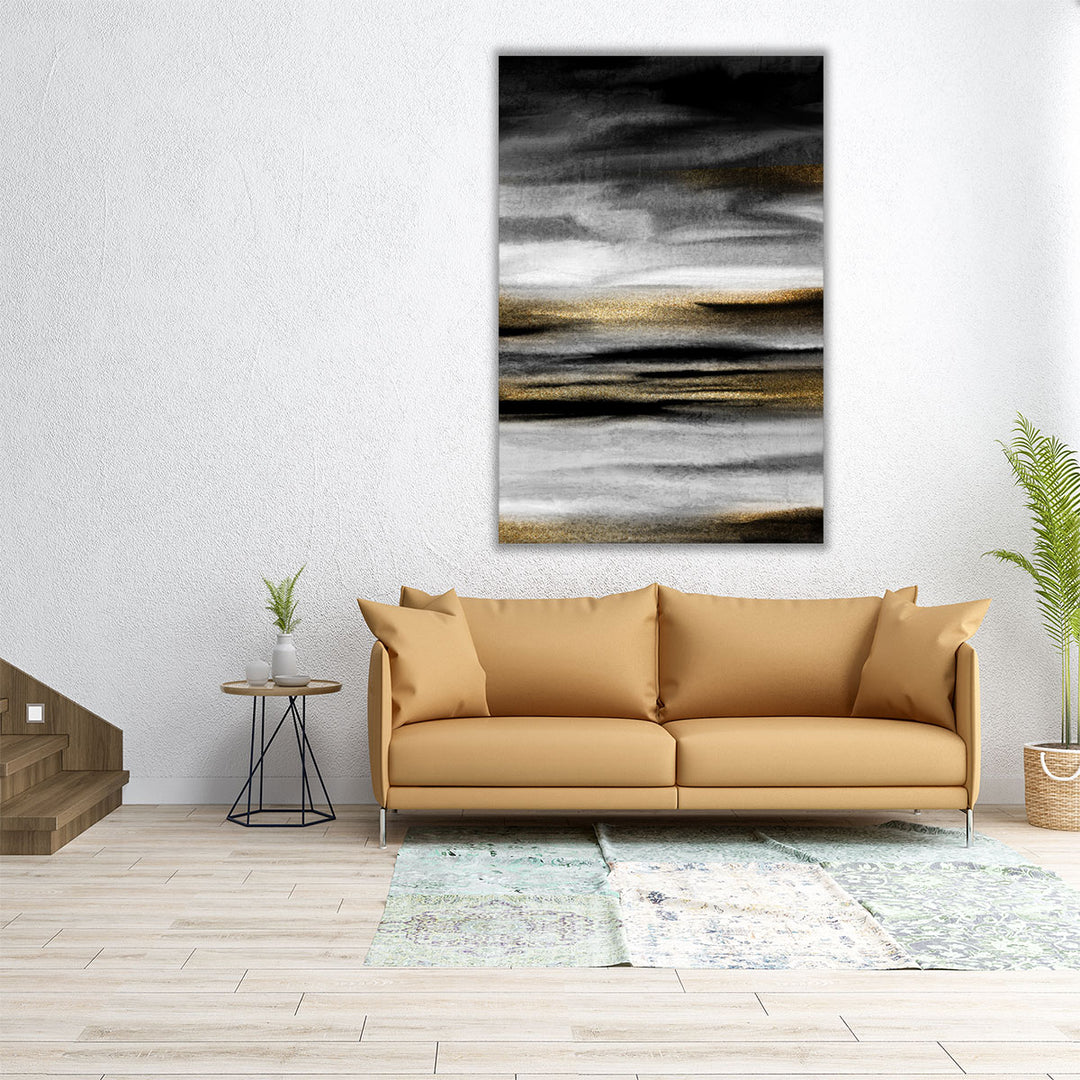 Layers Of Black And White 2 - Canvas Print Wall Art