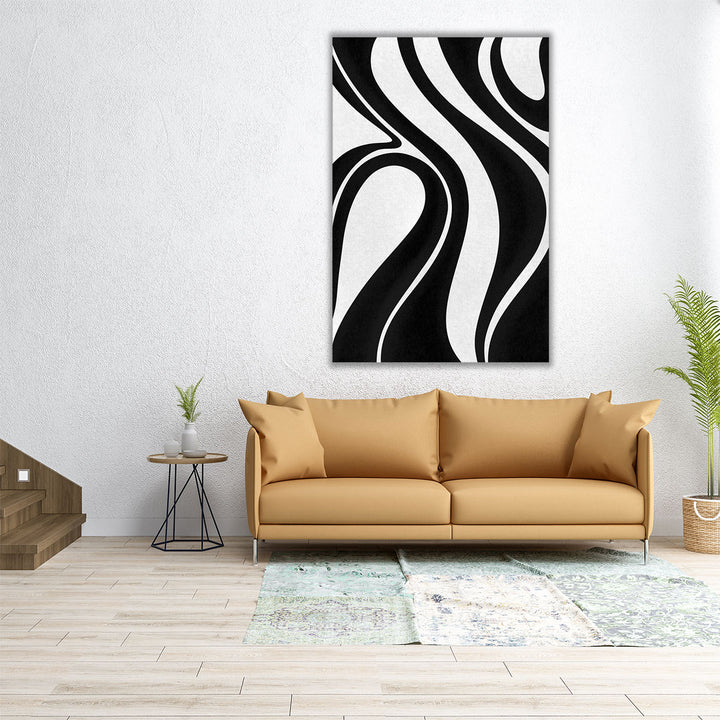 Intuitive Information Black and White - Canvas Print Wall Art