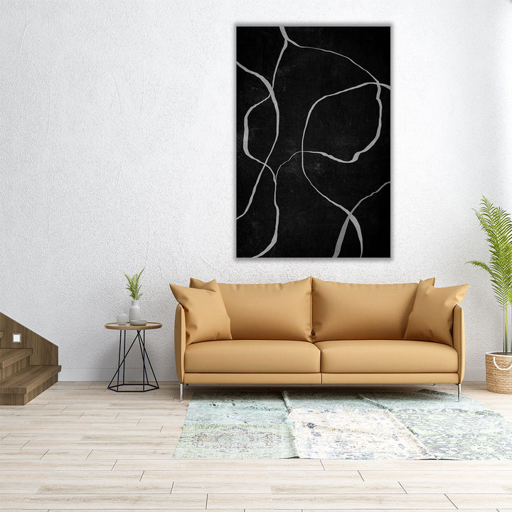 Trapped Movement 1 Black and White- Canvas Print Wall Art