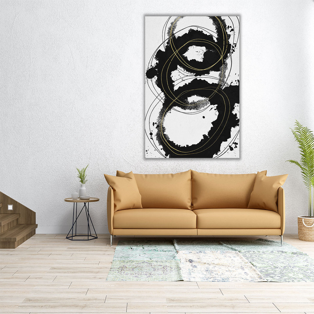 Swirls And Twirls Black and White - Canvas Print Wall Art