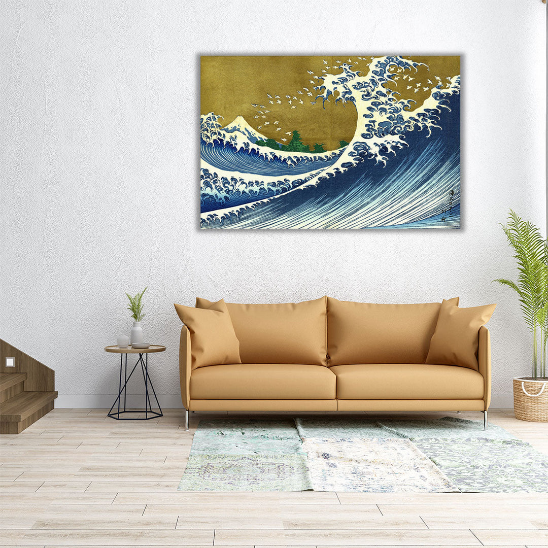 A Colored Version of The Big Waves - Canvas Print Wall Art