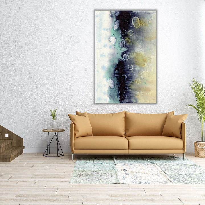 Abstract Blue Teal Gold 5 - Canvas Print Wall Art