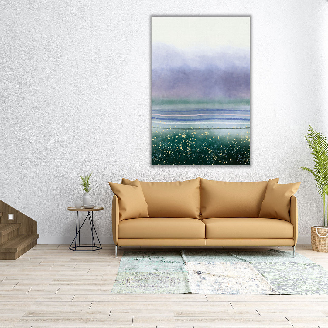 Teal Pink Gold Abstract - Canvas Print Wall Art