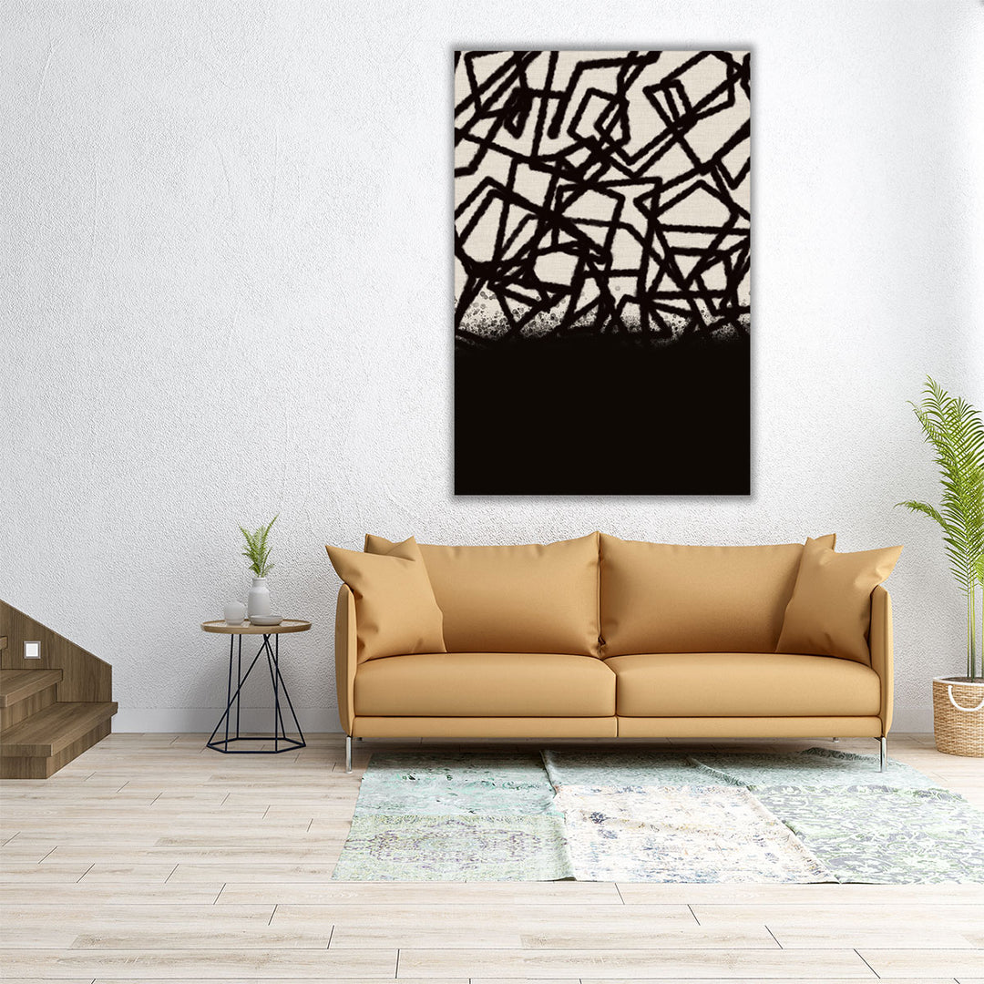 Mod Abstract 4 Black and White - Canvas Print Wall Art