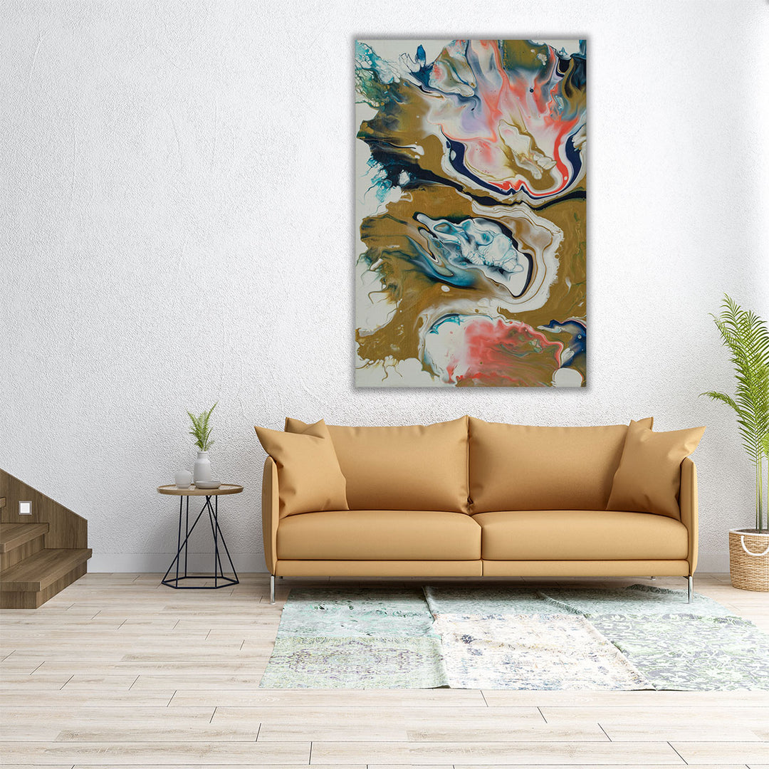 Vibrant Swirls Split 1 - Canvas Print Wall Art