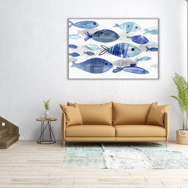 Fish Parade I - Canvas Print Wall Art