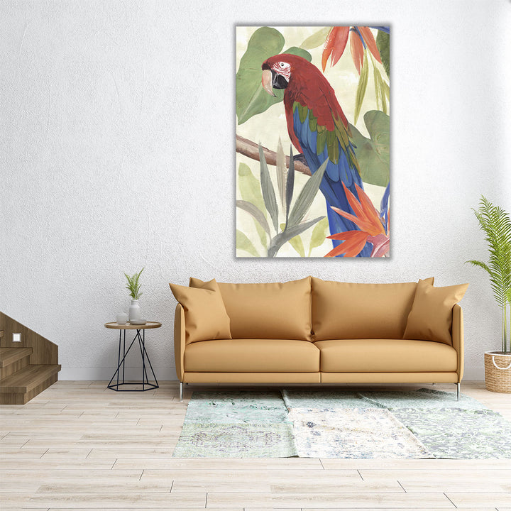 Tropical Parrot Composition III - Canvas Print Wall Art