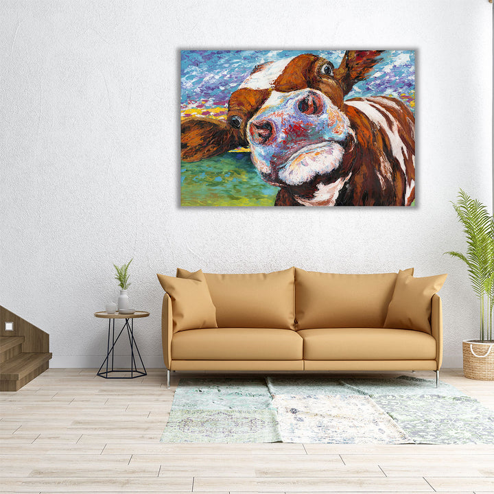 Curious Cow I - Canvas Print Wall Art