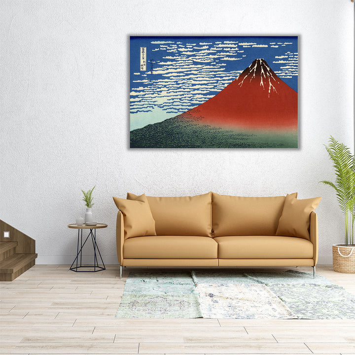 Fine Wind, Clear Morning (Red Fuji) 1830-32 - Canvas Print Wall Art