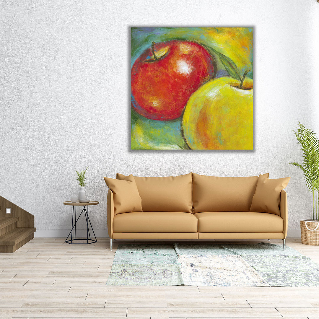 large kitchen art – impactful red and yellow hues