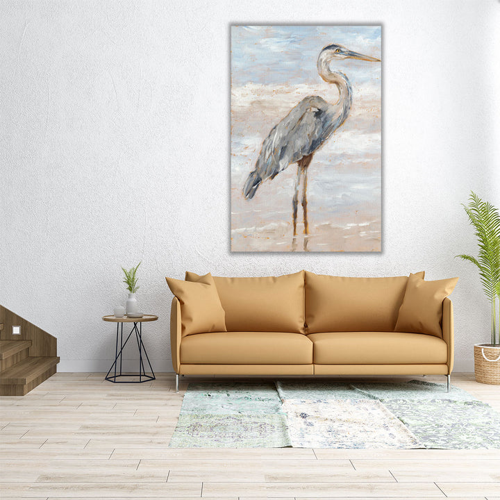 Beach Heron I - Canvas Print Wall Art