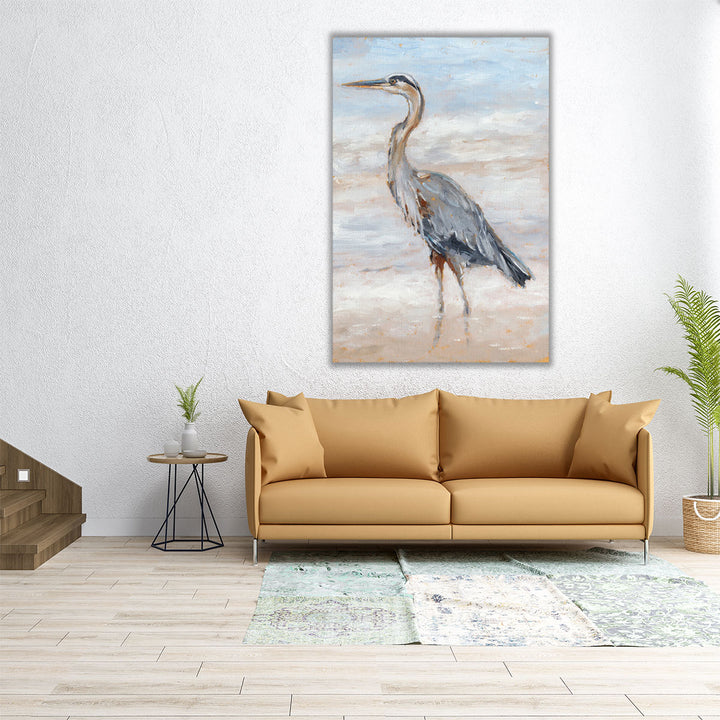 Beach Heron II - Canvas Print Wall Art