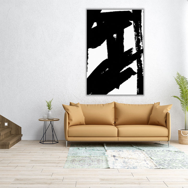 Dynamic Expression II Black and White - Canvas Print Wall Art