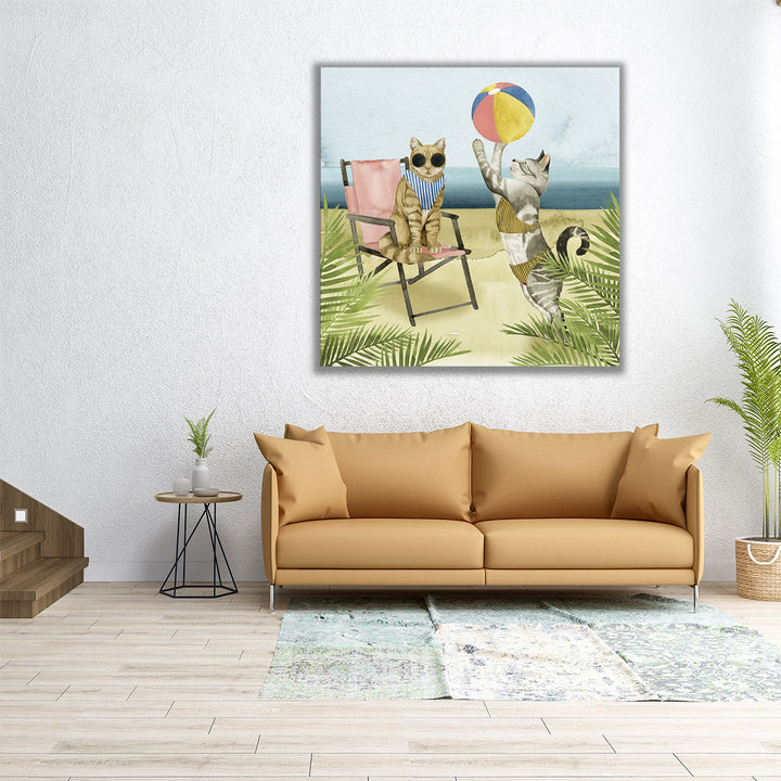 Coastal Kitties I - Canvas Print Wall Art