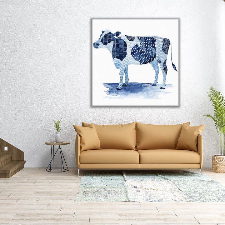 Cobalt Farm Animals I - Canvas Print Wall Art