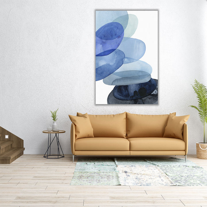 Entryway canvas art soft blue minimalist design