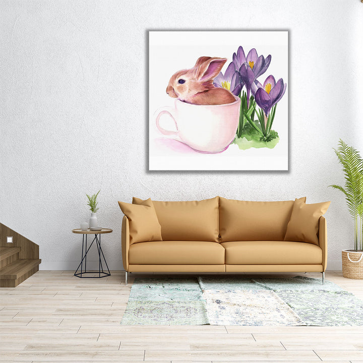 Bunny Crossing I - Canvas Print Wall Art