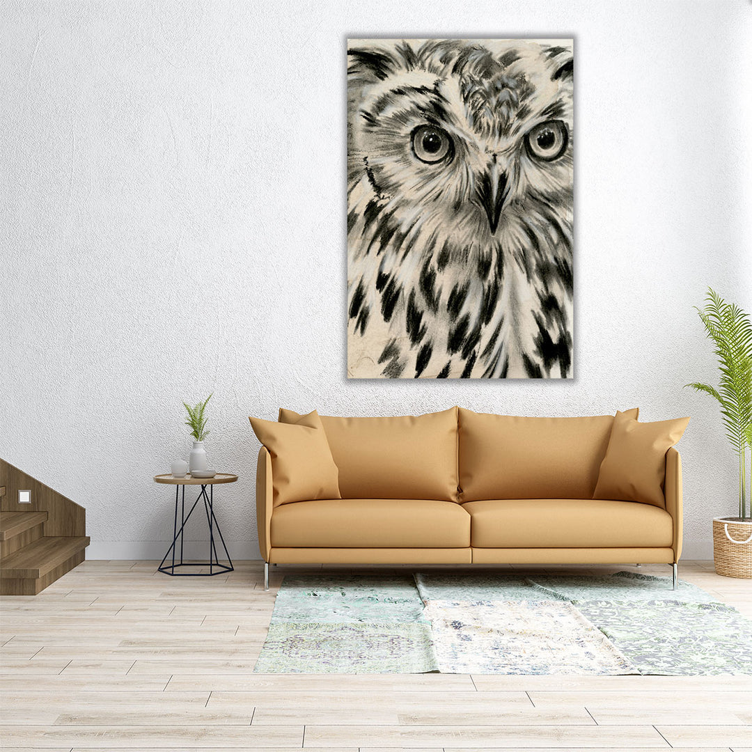 Charcoal Owl I - Canvas Print Wall Art