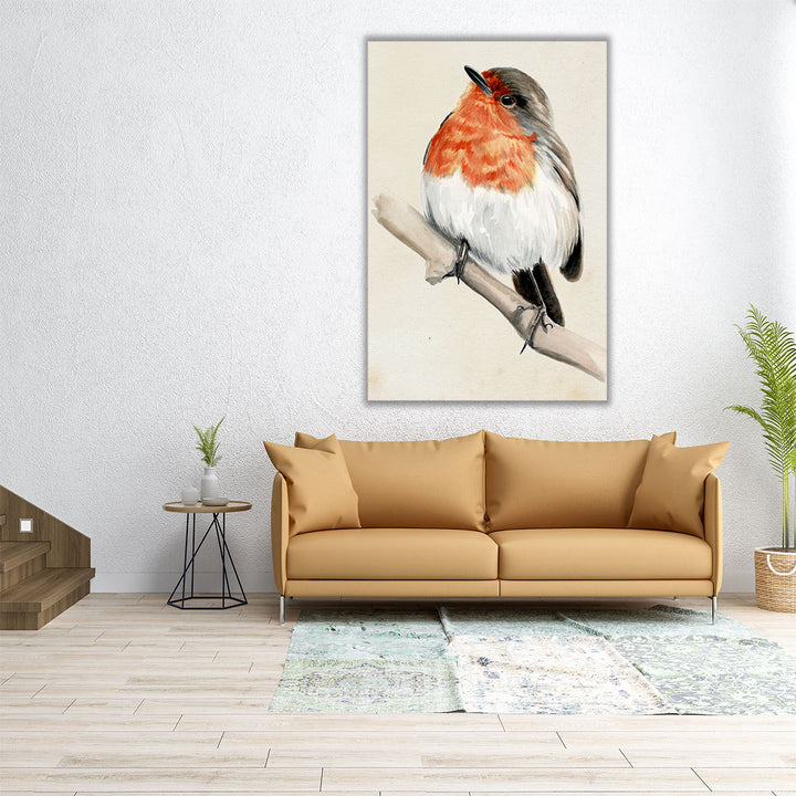 Little Bird on Branch IV - Canvas Print Wall Art