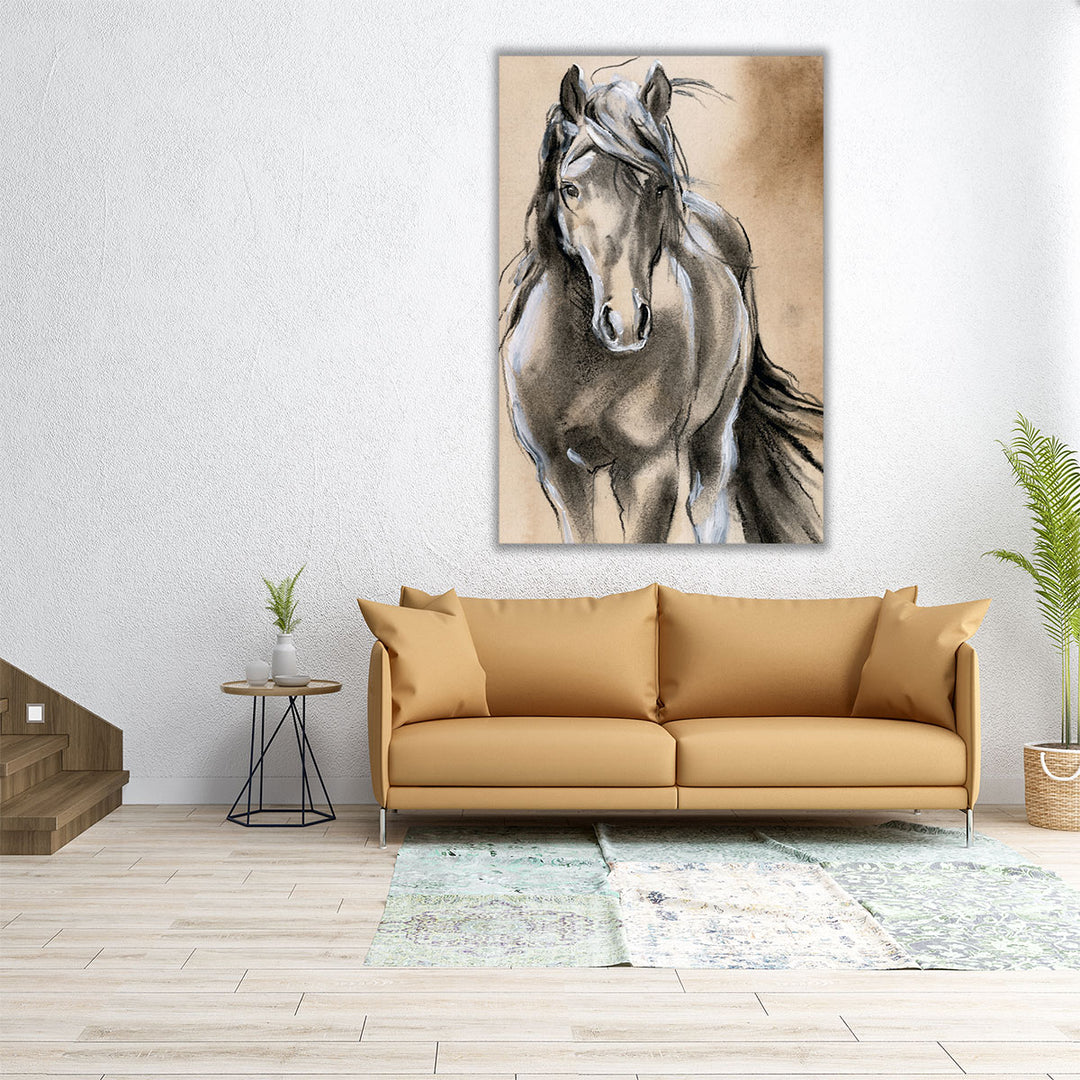 Sketched Horse II - Canvas Print Wall Art