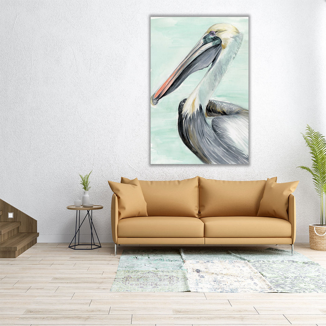 Turquoise Pelican II - Canvas Print Wall Art