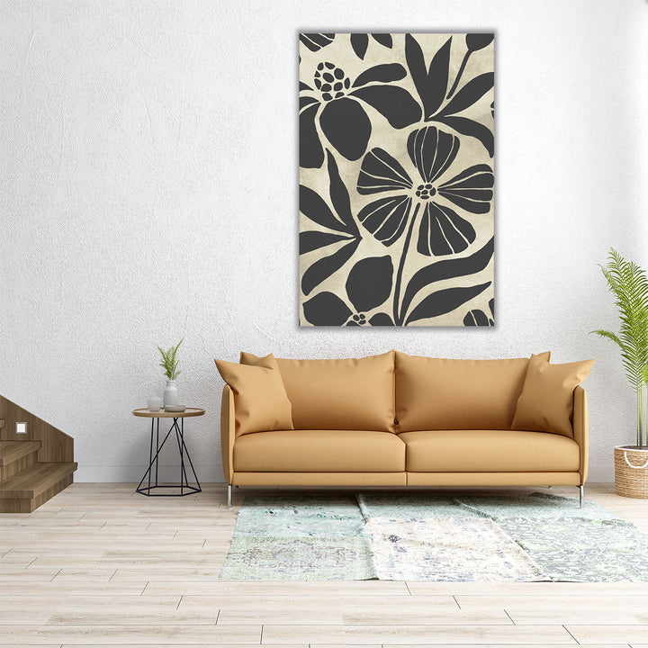 Linocut Garden I - Canvas Print Wall Art