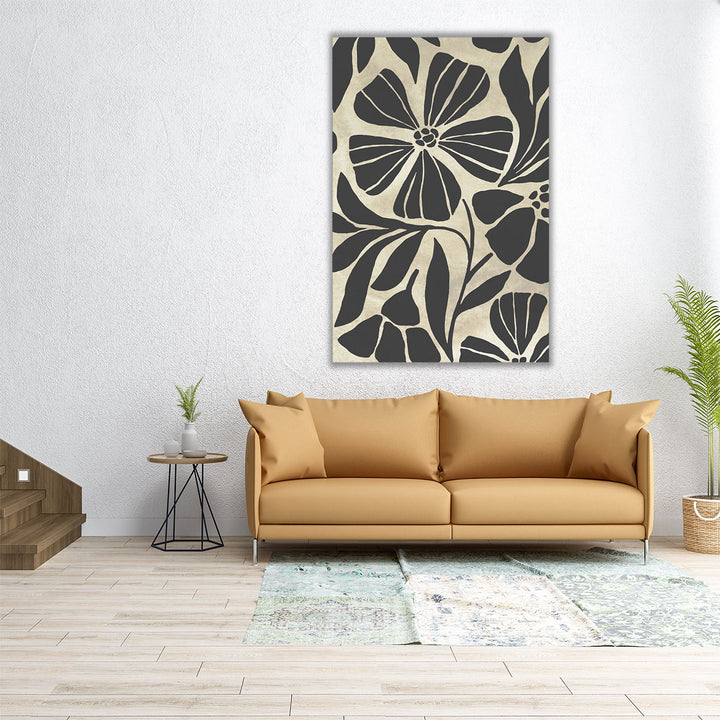 Linocut Garden II - Canvas Print Wall Art