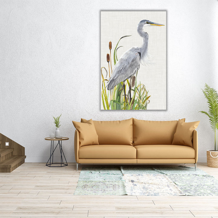 Waterbirds and Cattails I - Canvas Print Wall Art