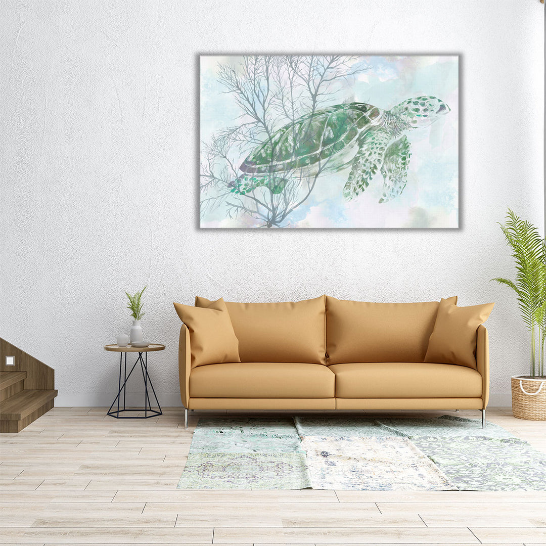 Watercolor Sea Turtle I - Canvas Print Wall Art